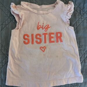 Pink Carter’s Flutter Cap Sleeve Big Sister Shirt